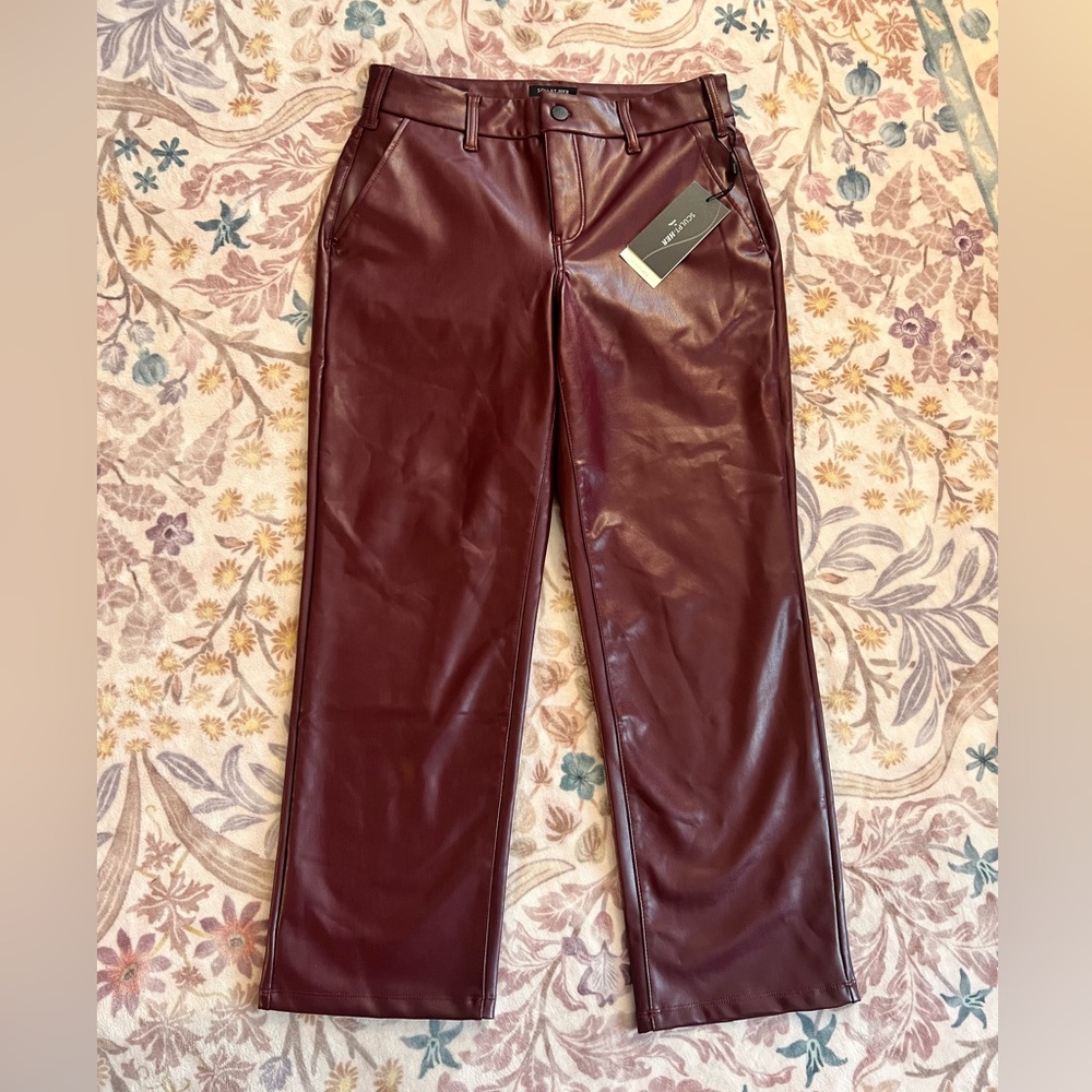 NYJD Faux Leather Straight Ankle Pants - Picture 6 of 8